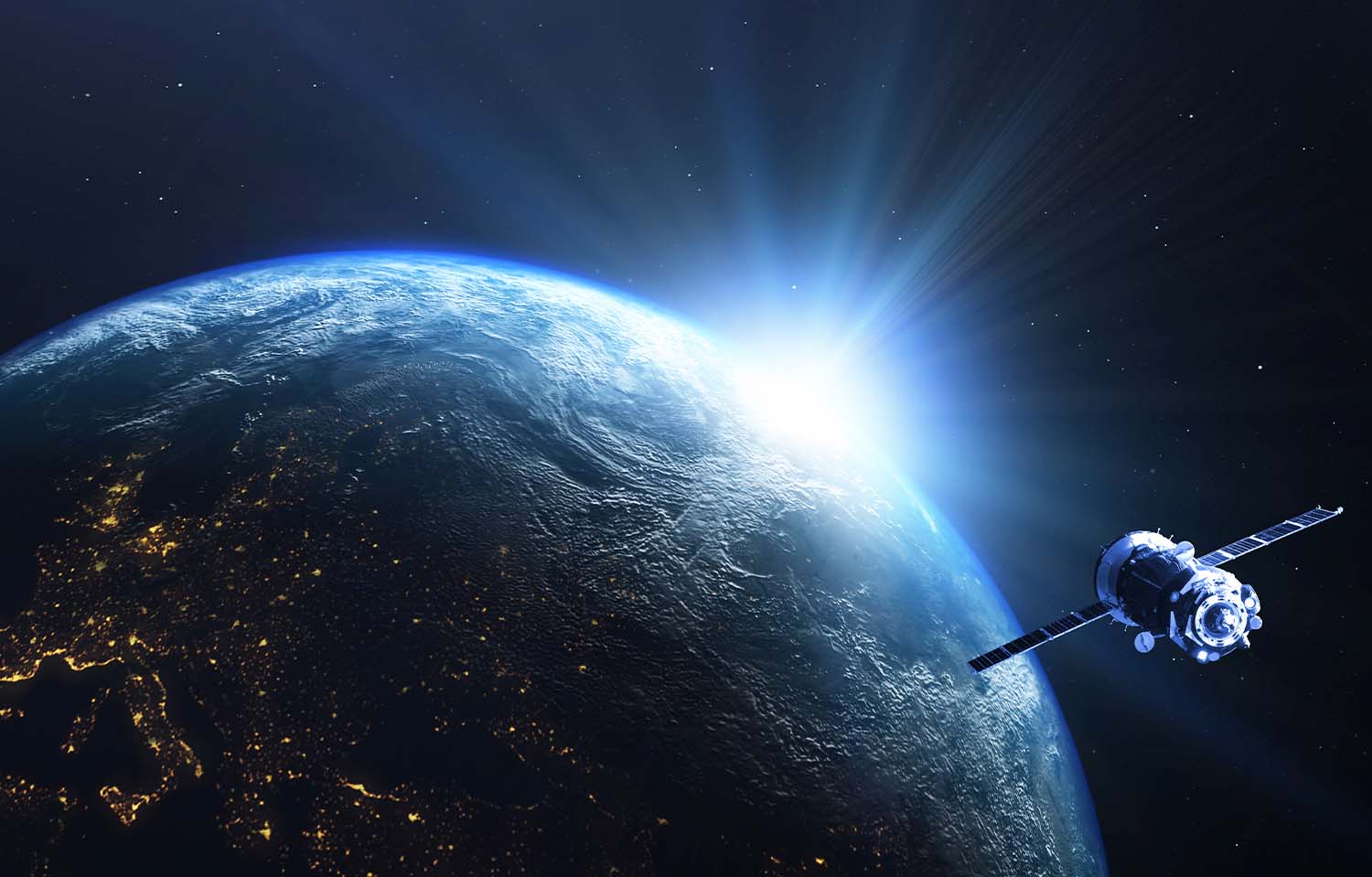 Satélite em órbita ao redor da Terra