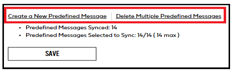 Predefined Messages